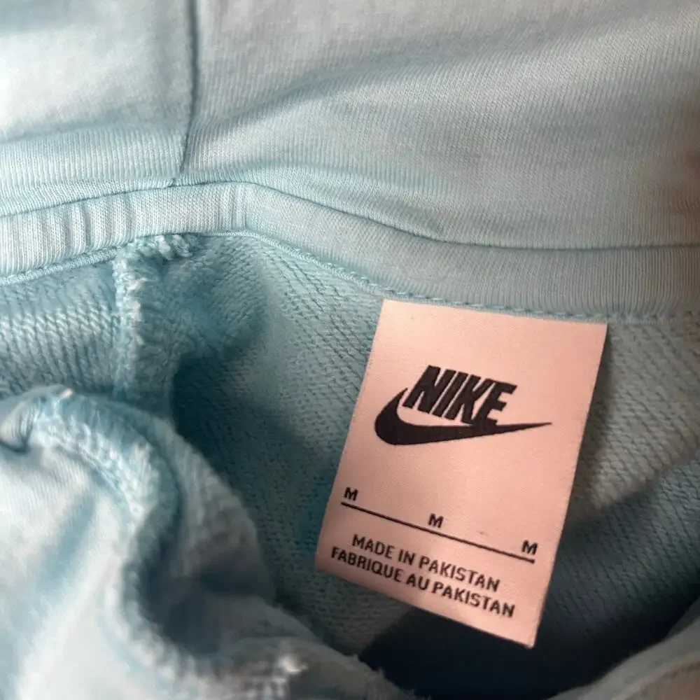 Nike Light Blue‎ Pullover Hoodie Unisex Medium Classic Swoosh Logo Cozycore
